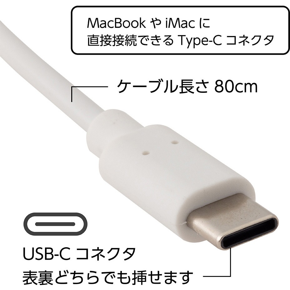 TNK-SU233SLW Mac用USB有線薄型テンキーボード ナカバヤシ