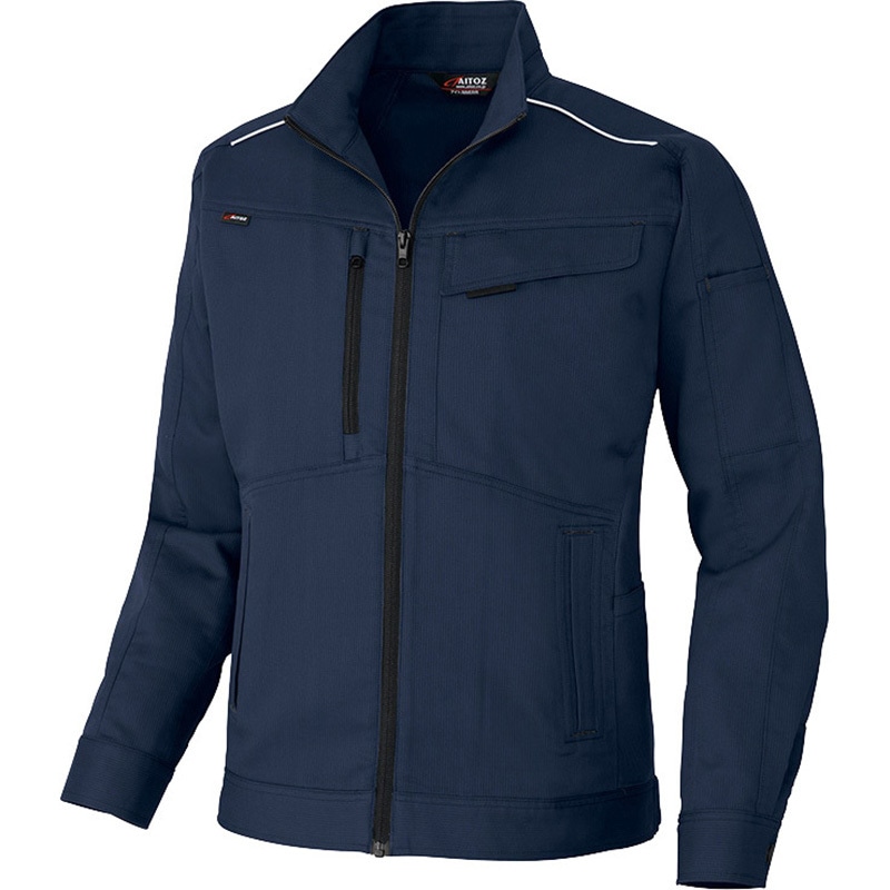 3301 長袖ブルゾン(男女兼用) アイトス 名入れ可 ネイビー色 M着丈63cm 4,948円