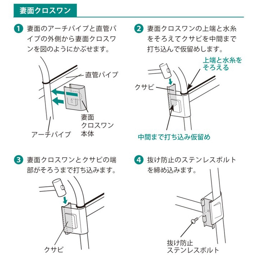 997132 妻面クロスワン 渡辺パイプ(SEDIA) 寸法22×22mm 1袋(5個
