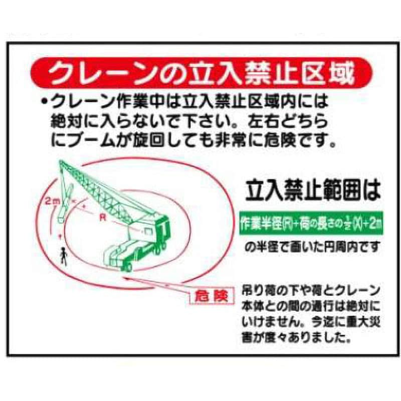 WS15-クレーンの立入禁止区域 重機取扱い標識 1枚 JSグループ 【通販