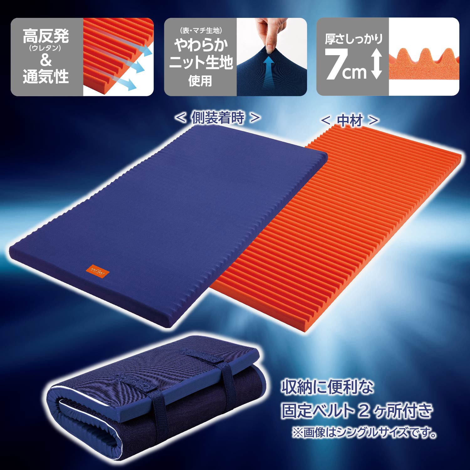 JC12009414230 西川 エニーマットレス ベーシック 丸巻き セミダブル