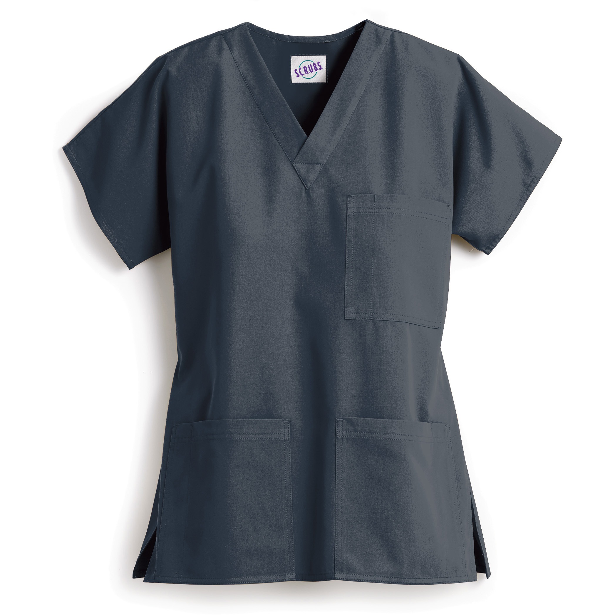 Z1004 ユニセックス 3ポケットトップ スマートスクラブス ピューター色