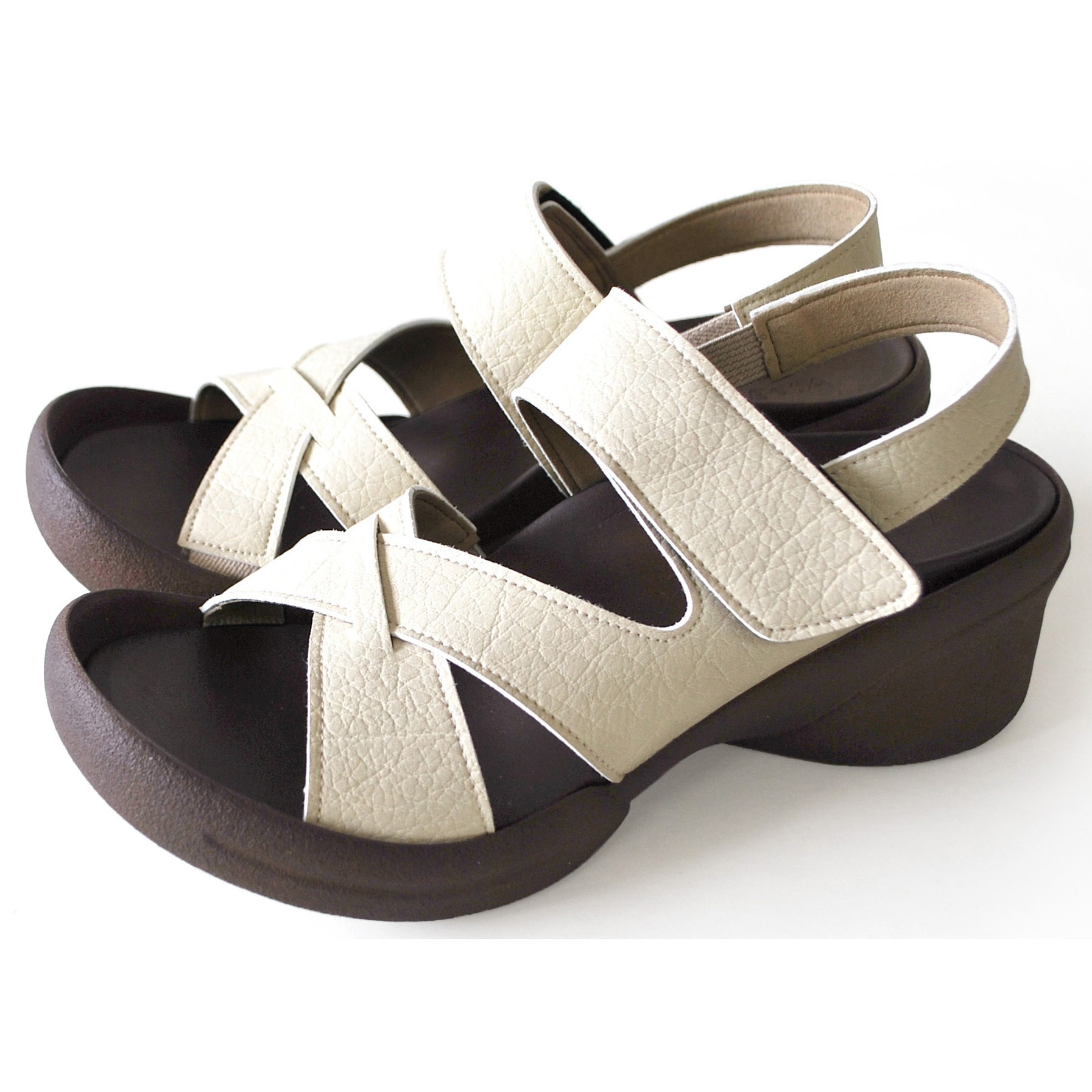 R2682-IVO-L リゲッタ クロスベルトウェッジサンダル リゲッタ アイボリー色 サイズL  R2682-IVO-L