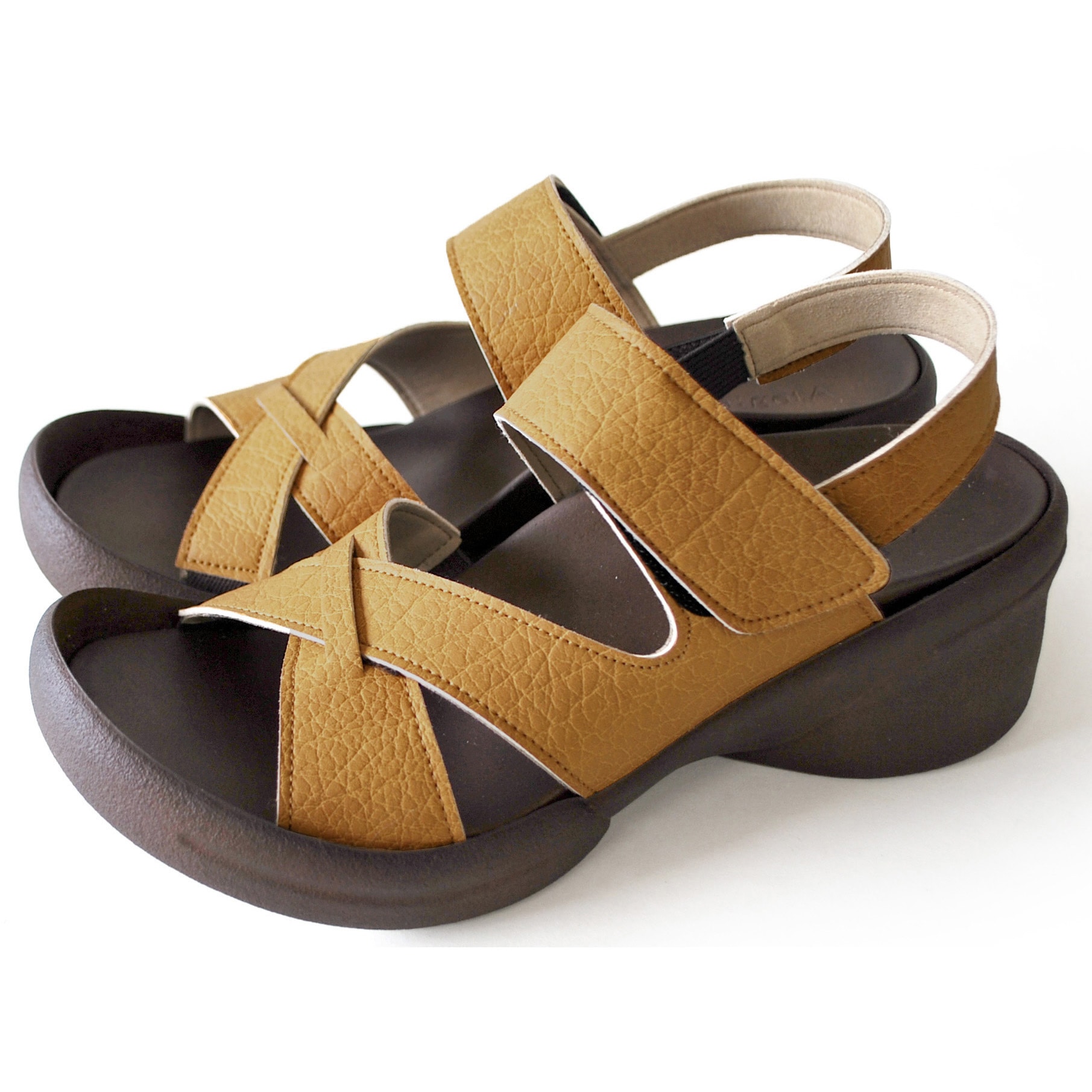 R2682-MUS-M リゲッタ クロスベルトウェッジサンダル リゲッタ マスタード色 サイズM  R2682-MUS-M