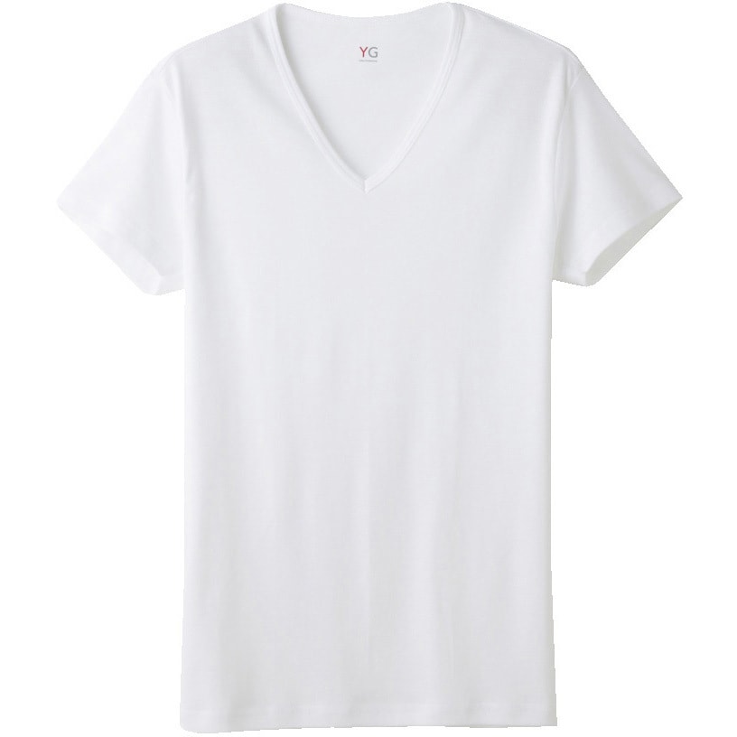 YV0015V VネツクTシヤツ YG 混率綿100% 抗菌防臭 ホワイト色