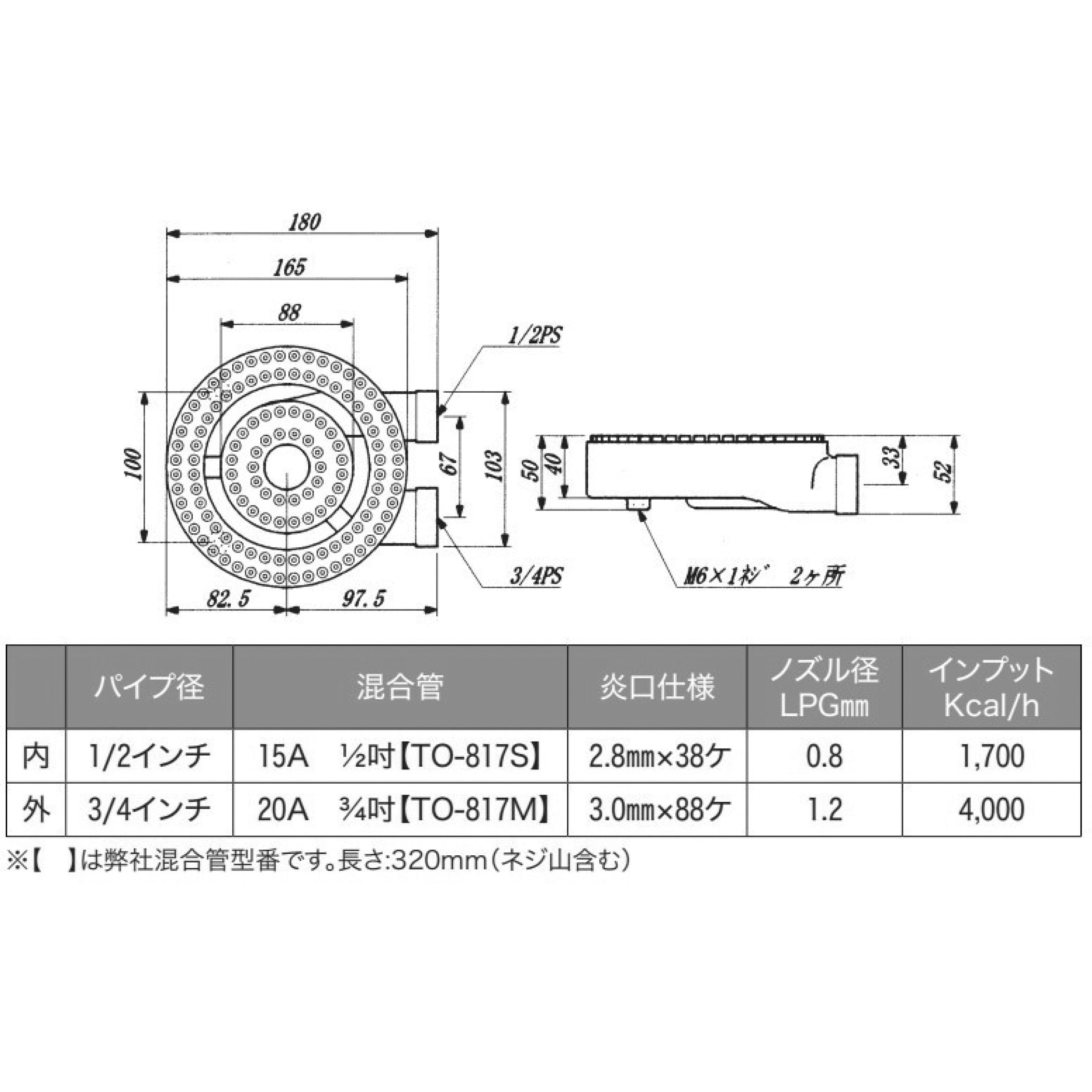 TO-852 プロパンガスバーナー SUGICO(スギコ) 鋳鉄