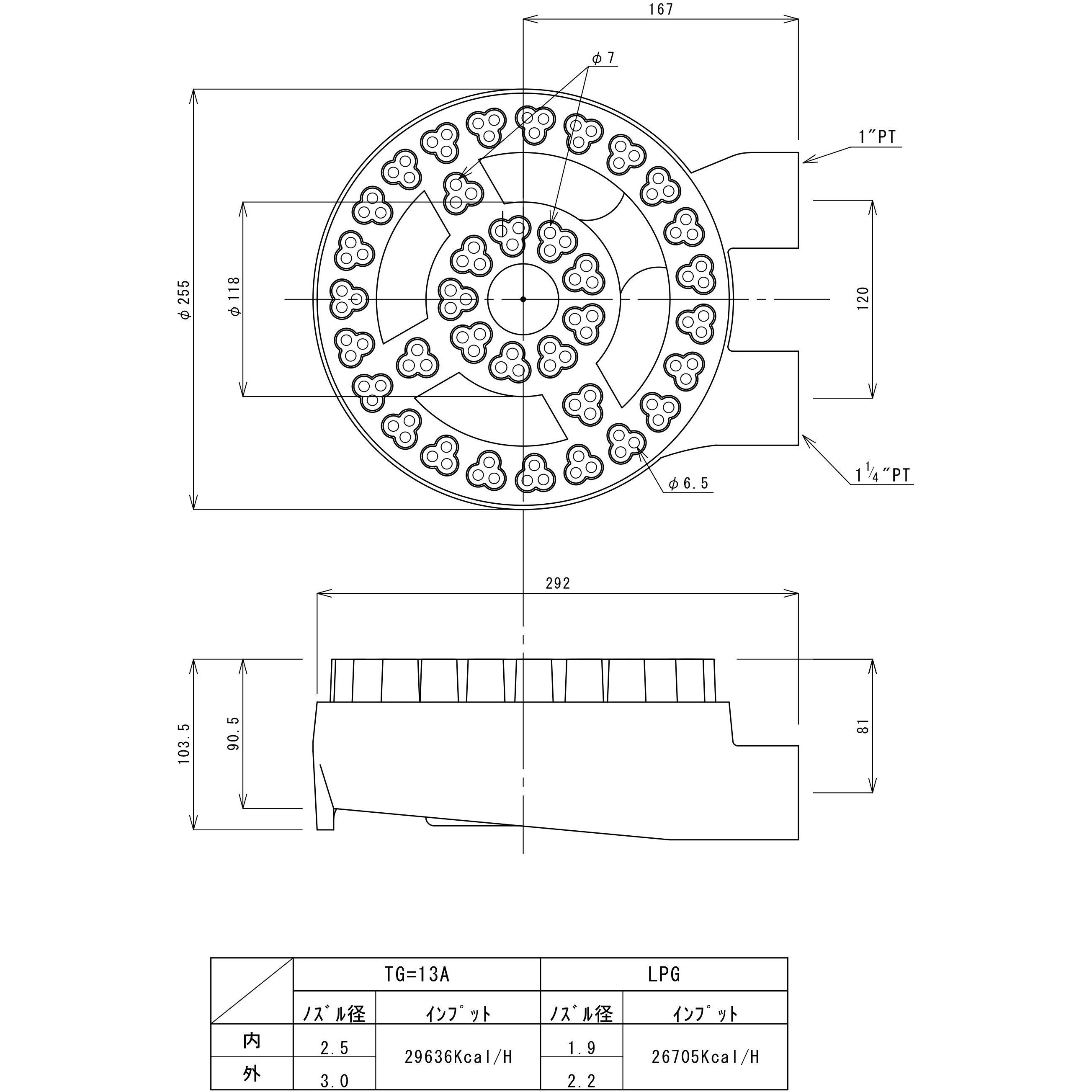 TO-895-5 星華バーナー横吹込 SUGICO(スギコ) 鋳鉄
