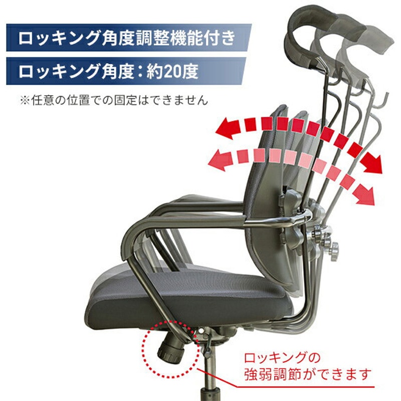 DR-7600F DBL オフィスチェア キャスター 肘掛け ヘッドレスト付き
