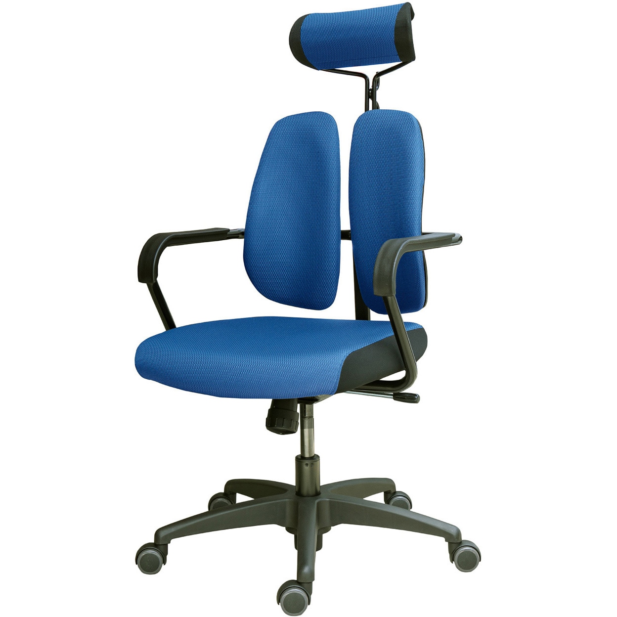 DR-7600F DBL オフィスチェア キャスター 肘掛け ヘッドレスト付き