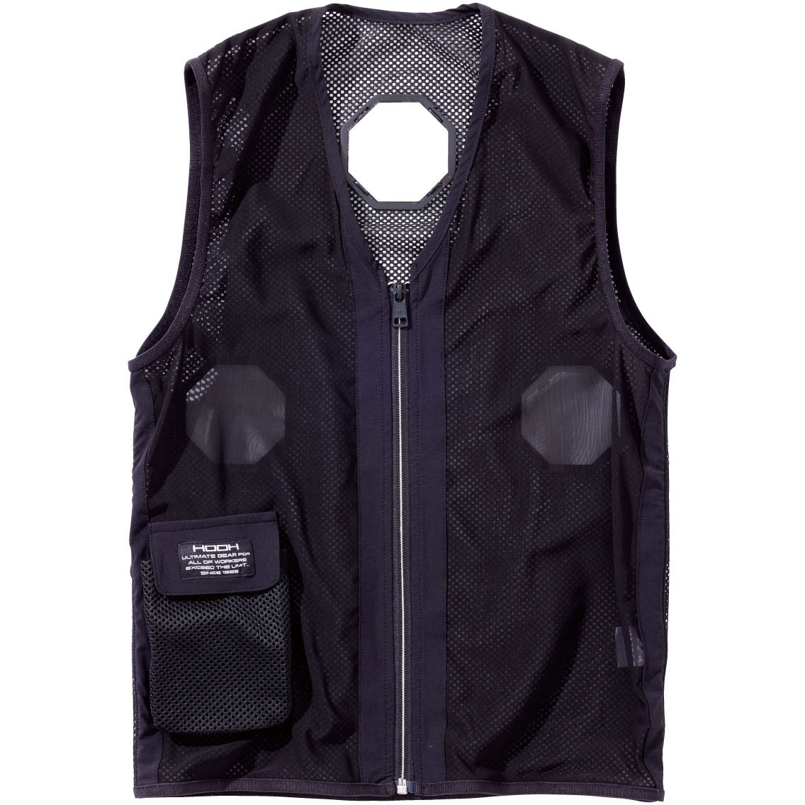 P339 快適ウェア ペルチェベスト(四角形) 村上被服 ブラック色 サイズL