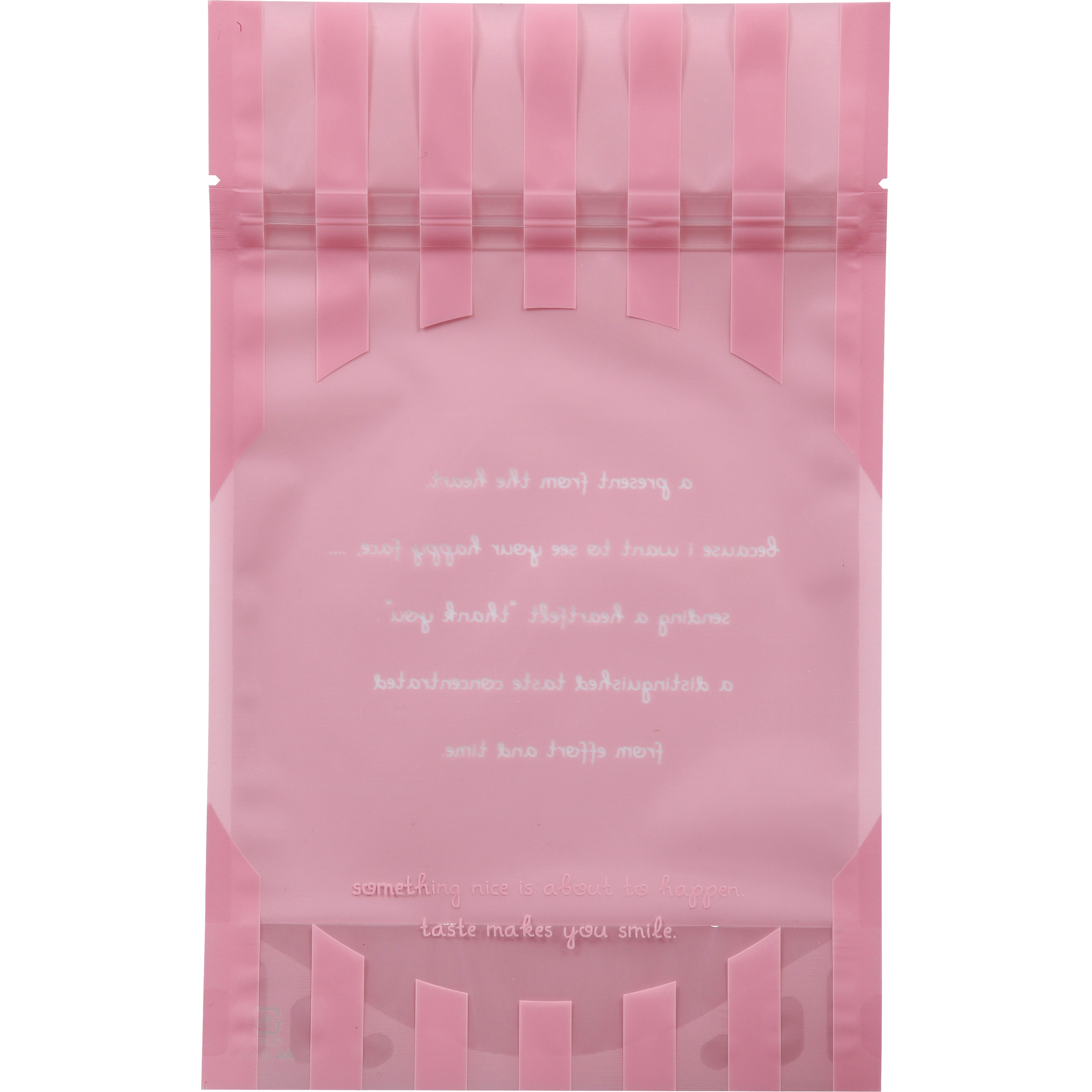 20-920P チャック付スタンド袋 ヤマニパッケージ ストライプピンク色  1ケース(2000枚) 20-920P