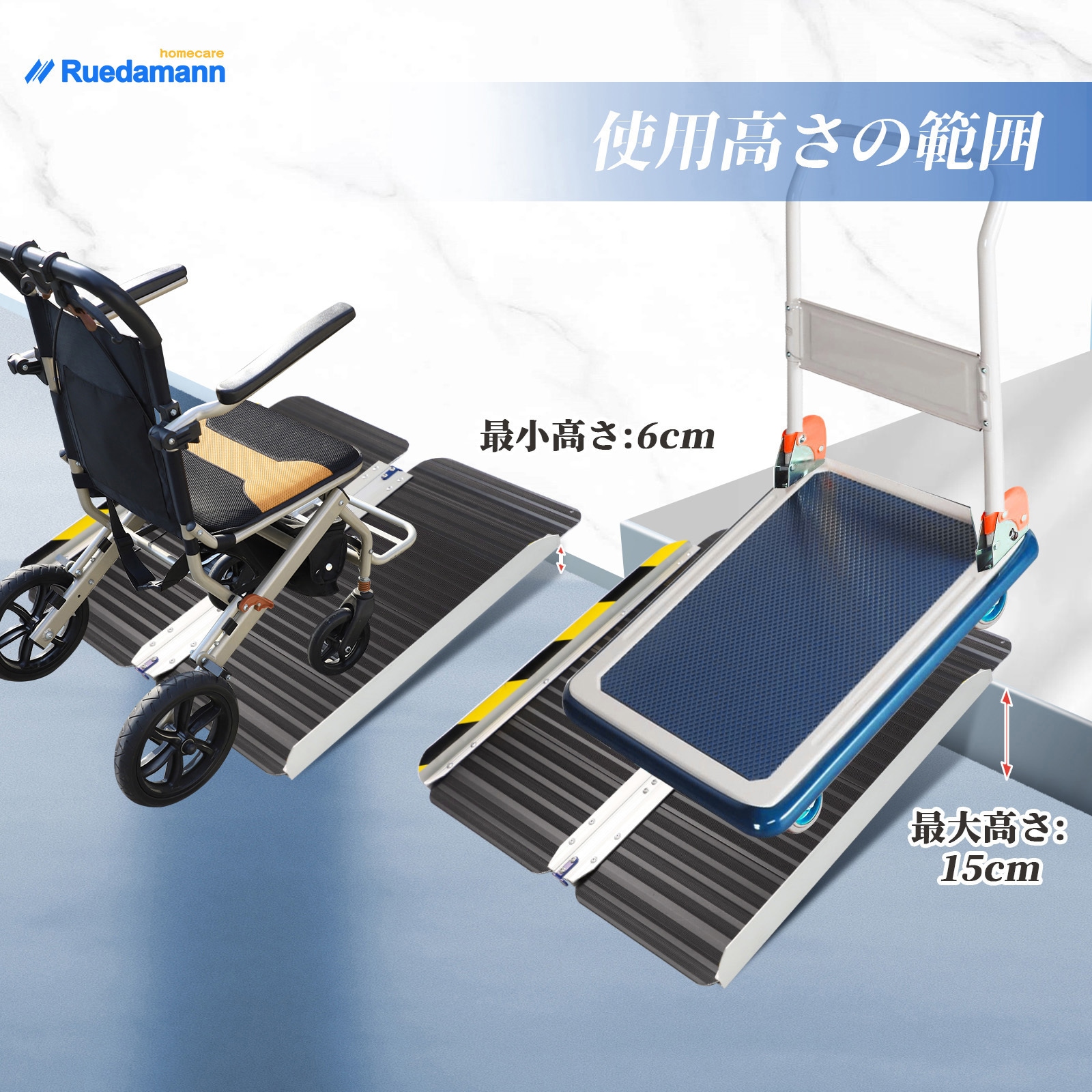 MR607M-2S-BK アルミブリッジ 玄関スロープ 1個 Ruedamann 【通販
