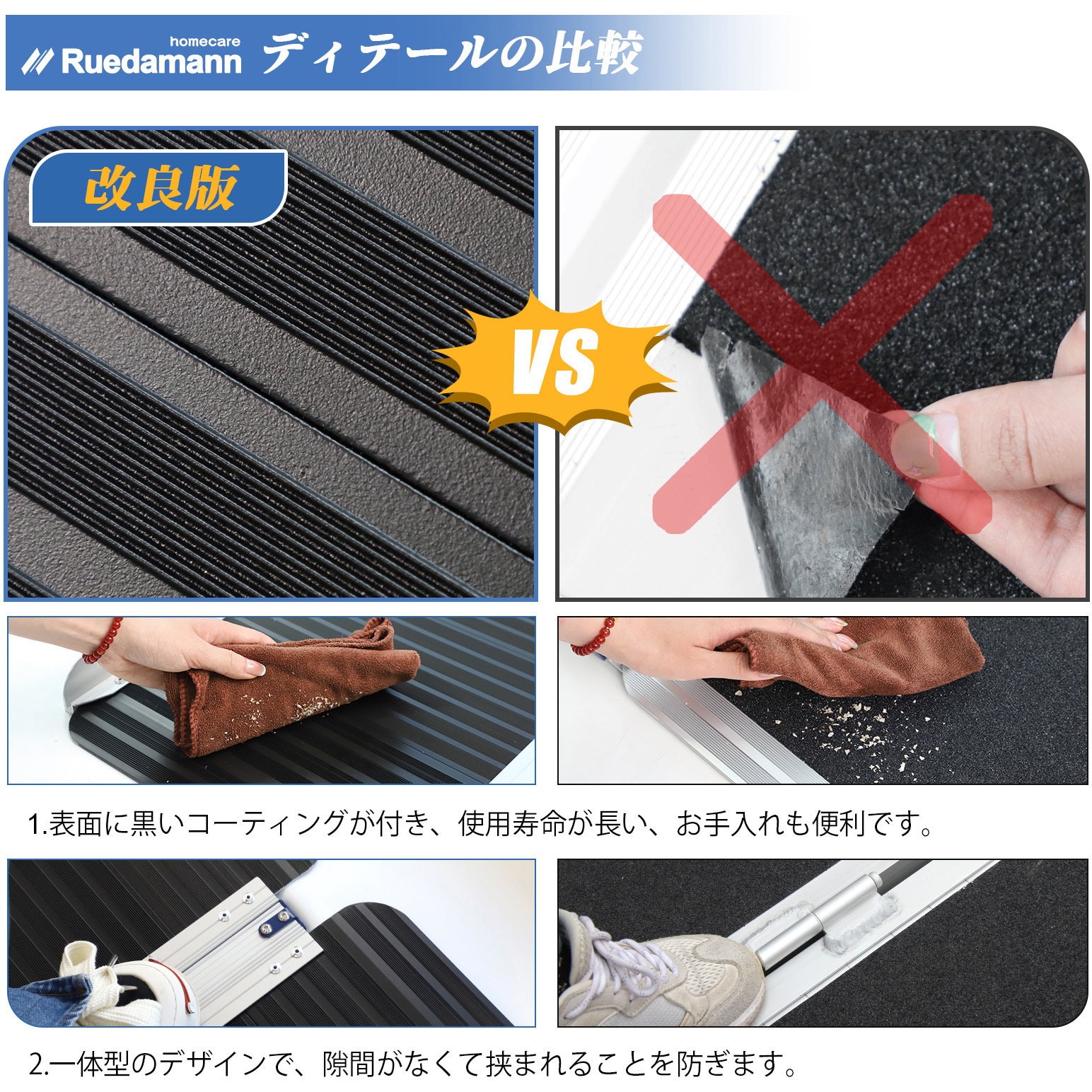 MR607M-5S-BK アルミブリッジ 玄関スロープ 1個 Ruedamann 【通販