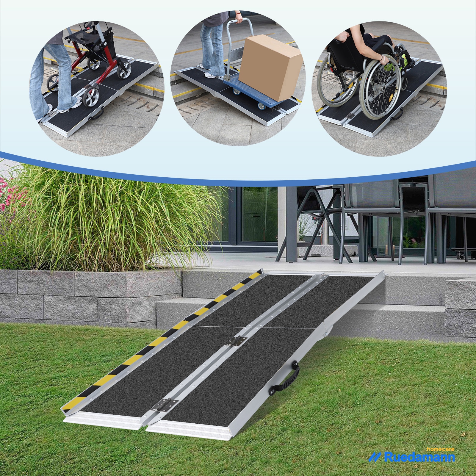 MR607AT4-5 折り畳み介護スロープ 階段 玄関に適用 1個 Ruedamann