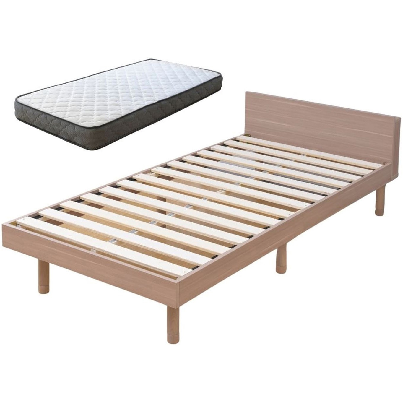 MBF-97195C(MBR)+SPM2-S(WH/GY) ベッドフレーム コンセント付き 選べるセット 1セット YAMAZEN(山善) 【通販モノタロウ】