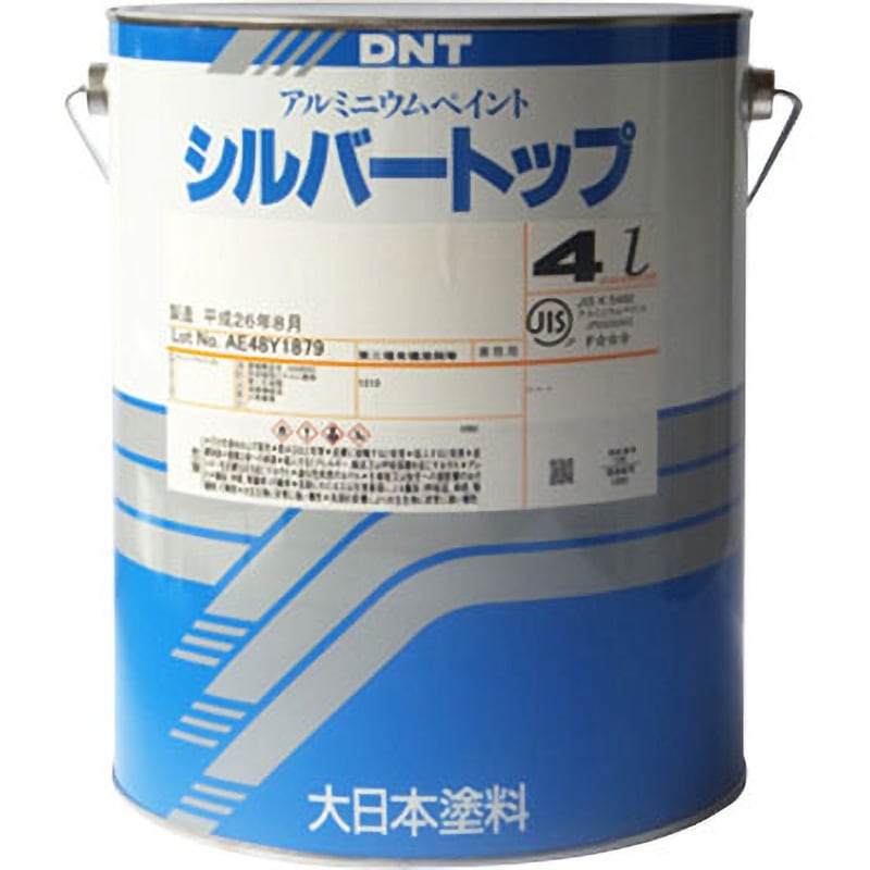 【26年2月製】大日本塗料 シルバートップ 16L 未使用 アルミニウムペイント 1212 シルバートップ DNT(大日本塗料) 油性 耐候 1缶(4L) 【通販