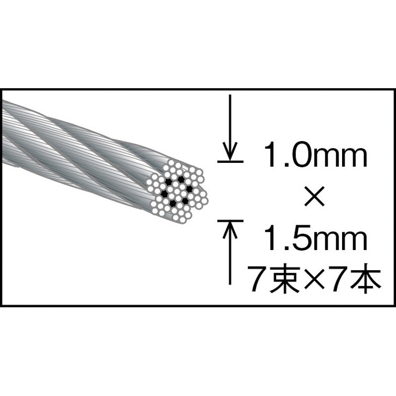 CWC-1S200 ステンレスワイヤロープ(ナイロン被覆タイプ) TRUSCO 荷重