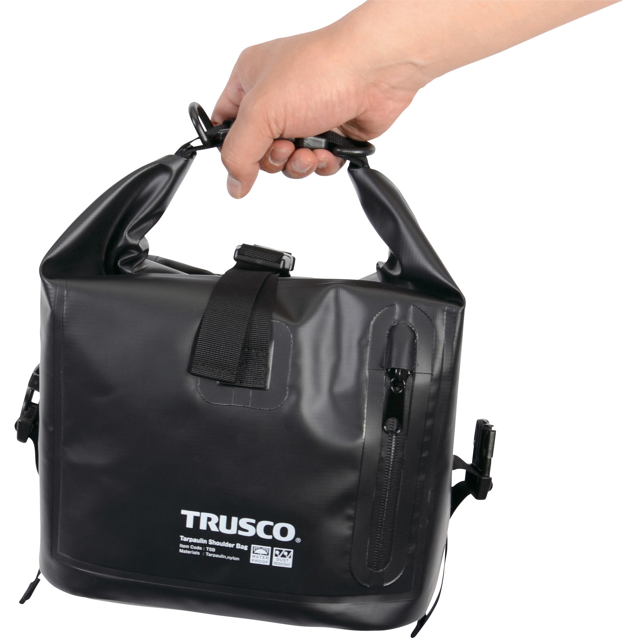 TSB-BK 防水ターポリンバッグ TRUSCO ブラック色 容量7L TSB-BK 【通販 