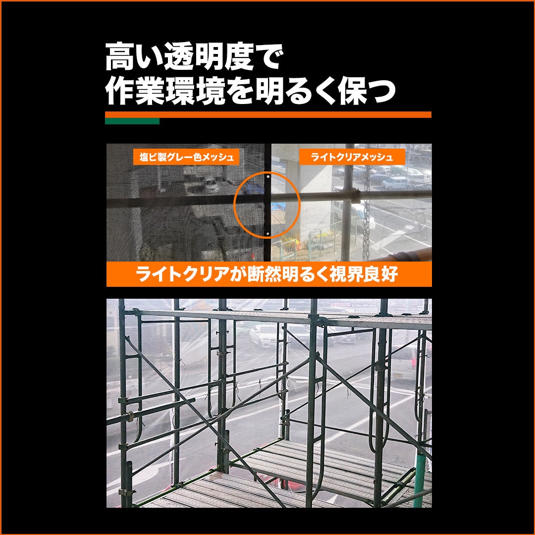 LCM-1834-TM メッシュシートライトクリアメッシュ TRUSCO 呼び縦1.8m横