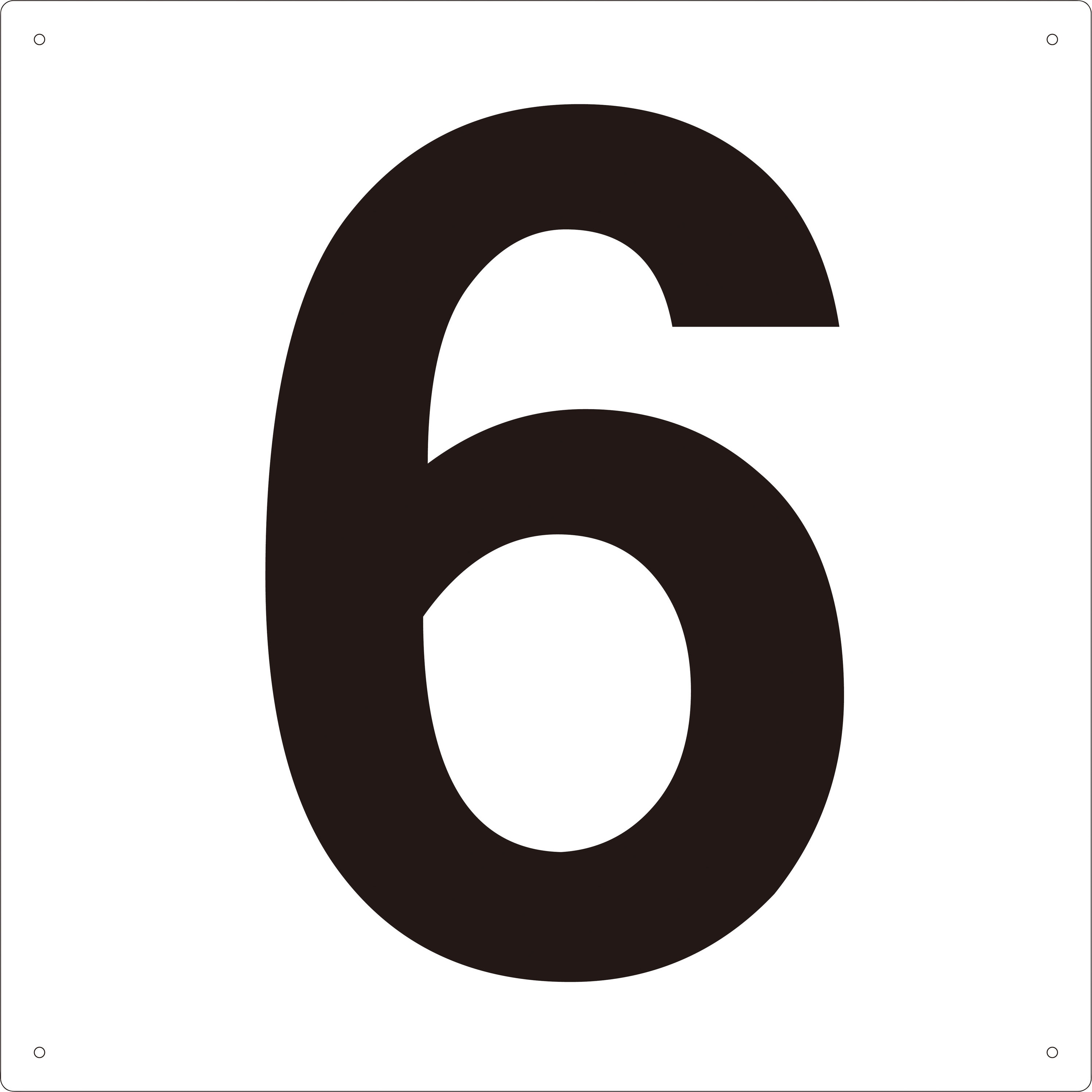 TSEH-6 表示板(数字・白) TRUSCO 取付方式ビス止め穴4ヵ所(ビス別売