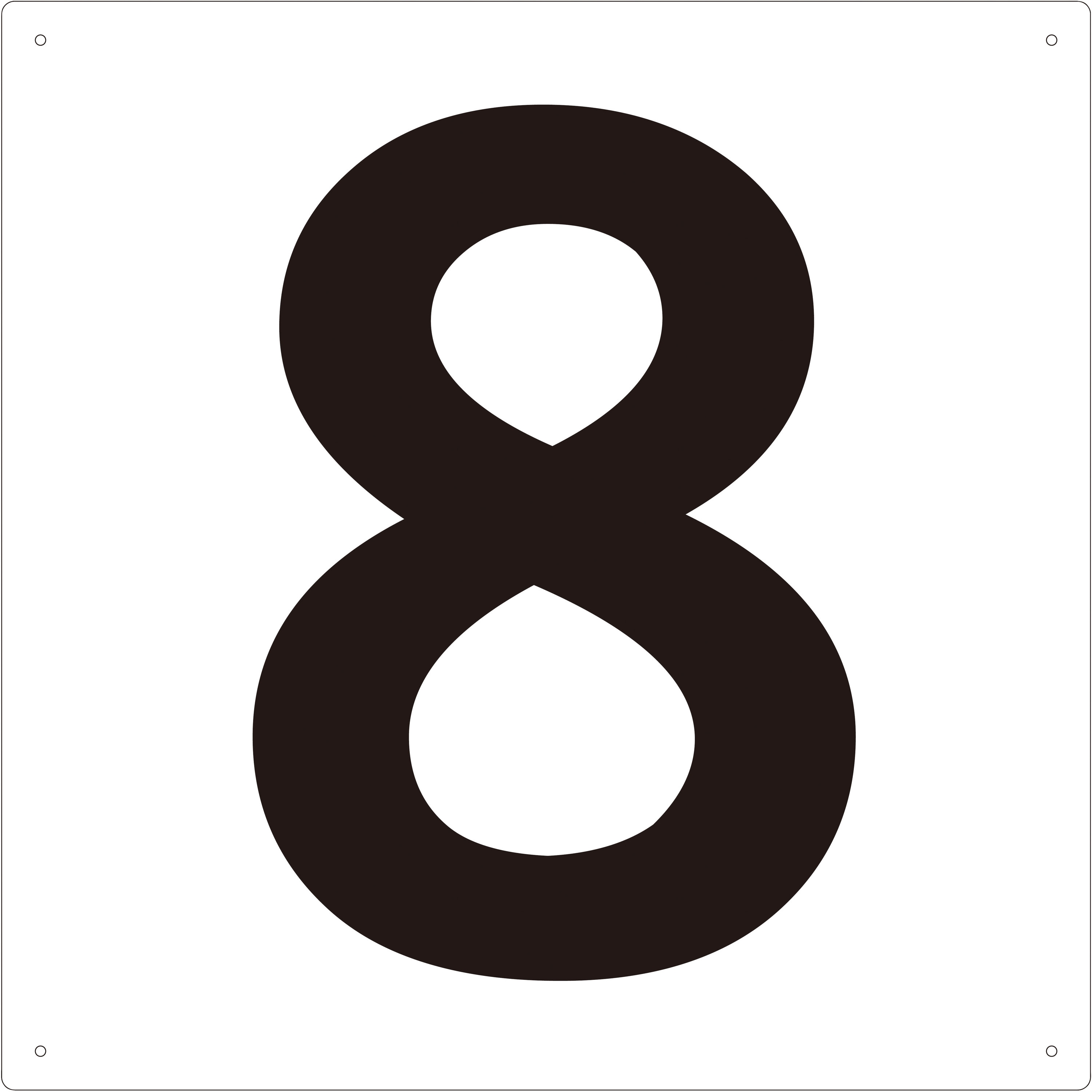 TSEH-8 表示板(数字・白) TRUSCO 取付方式ビス止め穴4ヵ所(ビス別売 