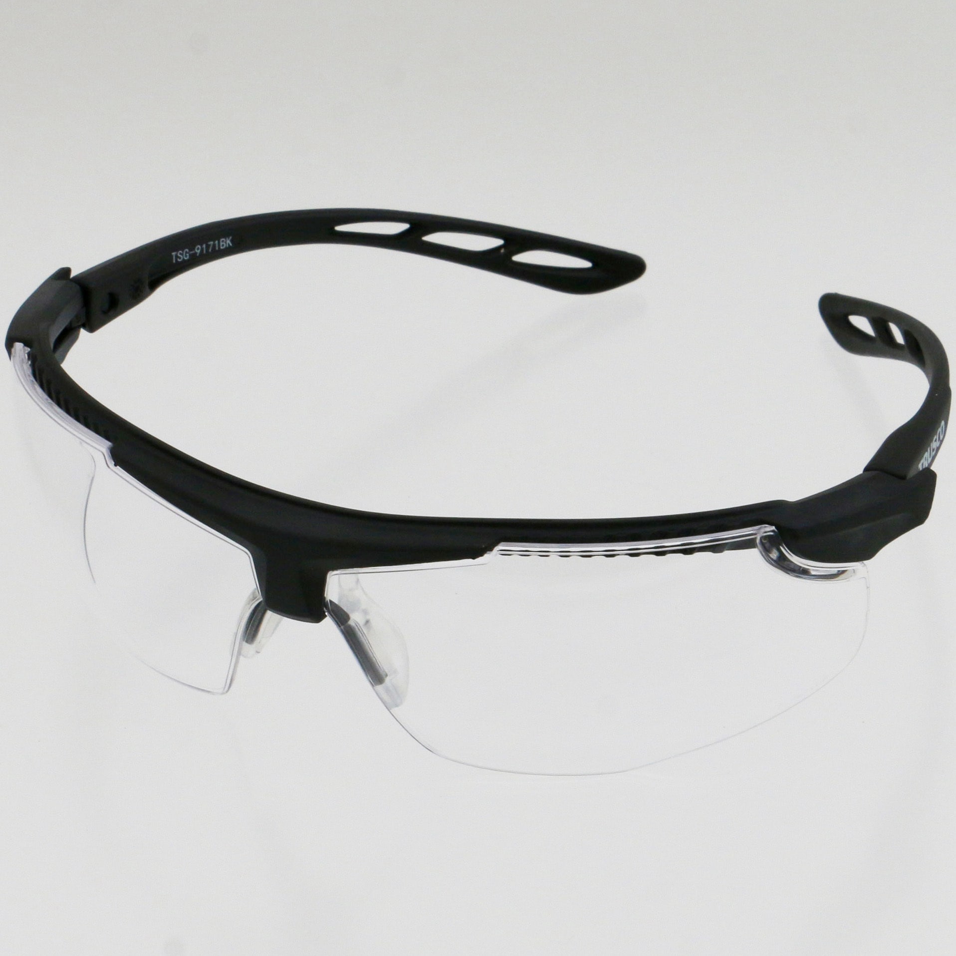 TSG-9171BK 二眼型セーフティグラス TRUSCO クリア ブラック TSG