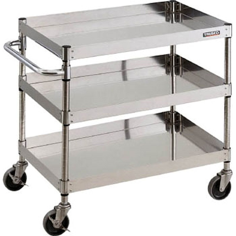TRUSCO(トラスコ)　ステンレス製ワゴン　クリーンフェニックスワゴン　ＳＵＳ４３０　Ｗ７５０×Ｄ５００×Ｈ１２００　４段 CPE4-1274 TRUSCO ステンレスワゴン クリーンフェニックスワゴン SUS304 W600