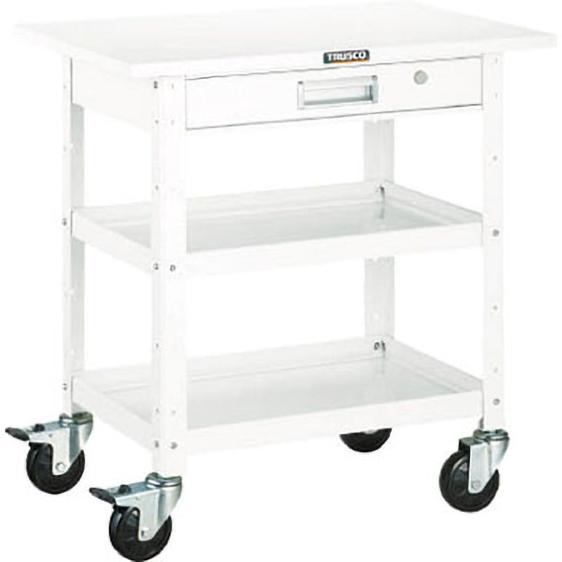 BDW-762TV-YG バーディワゴン(天板・1段引出し付) TRUSCO 2段 ヤンググリーン色 積載荷重200kg 高さ740mm間口600mm奥行400mm  BDW-762TV-YG