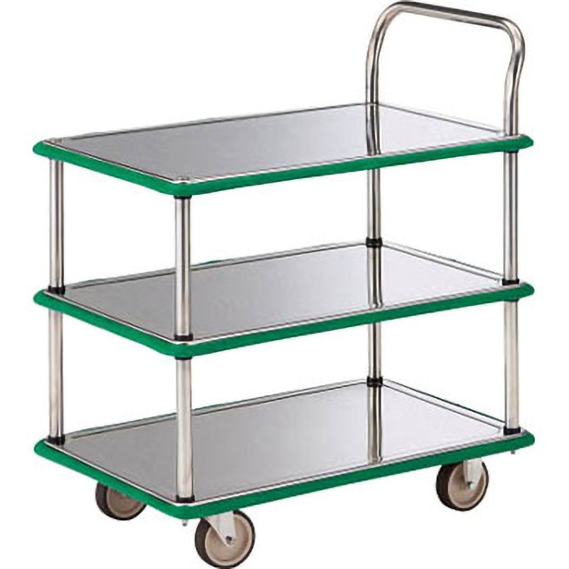 SUS-105NU ステンレス製運搬車(片袖3段タイプ) TRUSCO 荷台幅480mm荷台奥行740mm  SUS-105NU