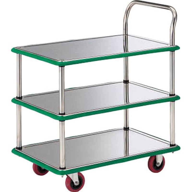 SUS-308NU ステンレス製運搬車(片袖3段タイプ) TRUSCO 荷台幅615mm荷台奥行915mm  SUS-308NU
