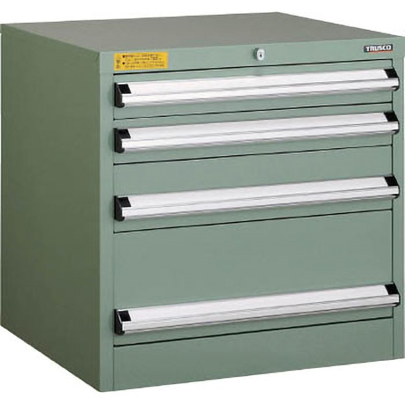 VE6S-607 中量キャビネットVE6S型(3ロック安全機構) TRUSCO グリーン 外寸法600×550×600mm