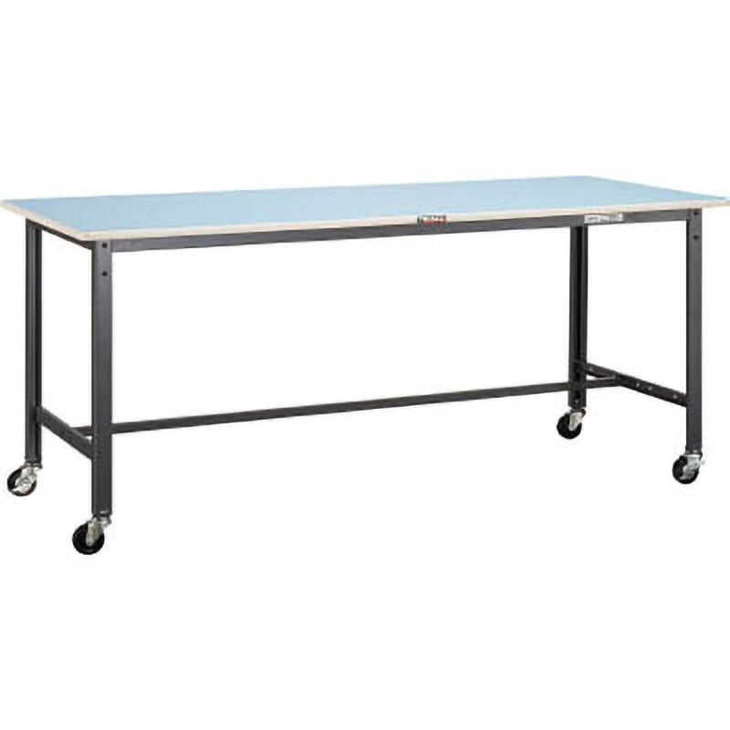 BE-1560C75 軽量作業台(直径75mmキャスター付) BE型 TRUSCO ポリ化粧製天板 荷重250kg ダークグレー色 間口1500mm奥行600mm高さ809mm  BE-1560C75