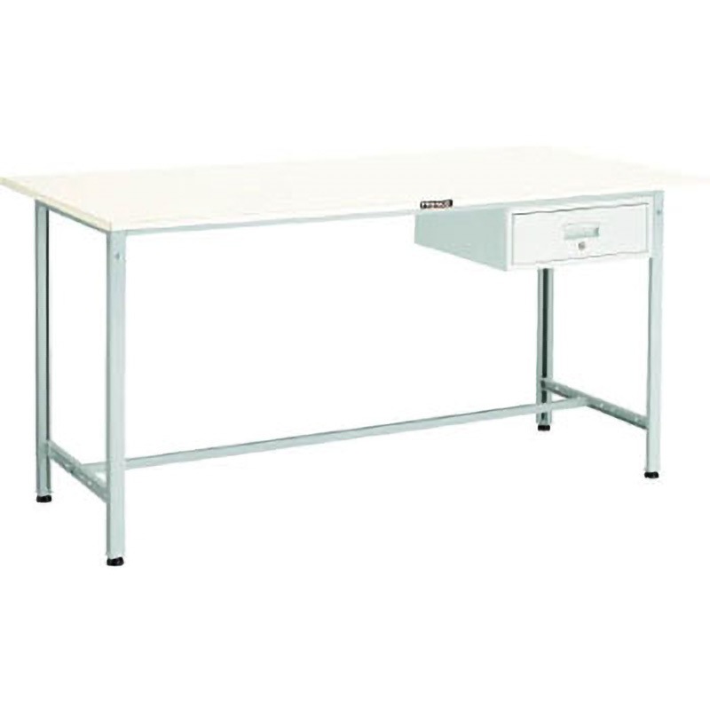 HSAE-1500F1 軽量立作業台(1段引出し付) TRUSCO スチール製天板 荷重300kg ホワイト色 間口1500mm奥行750mm高さ900mm