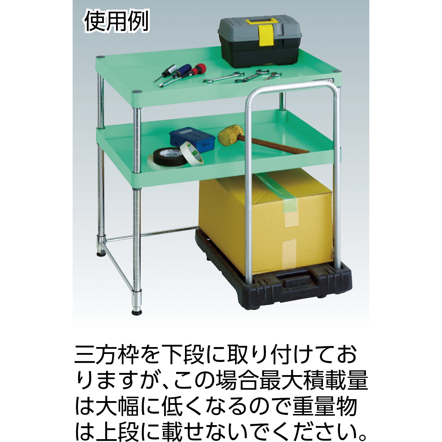 PEW-R973-YG フェニックスワゴン ラック型 TRUSCO 3段 奥行500mm高さ