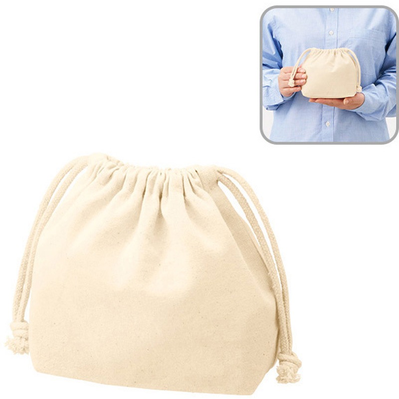 TP-0016-008 厚手コットンポーチ巾着(S) 1セット(25枚) MARKLESS STYLE