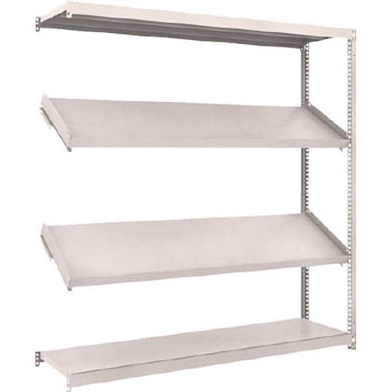 M1.5-6644K2B 軽中量ボルトレス棚M1.5型(150kgタイプ、高さ1800mm、4段うち傾斜2段タイプ、前あたり付) TRUSCO グレー色 間口1803mm奥行454mm