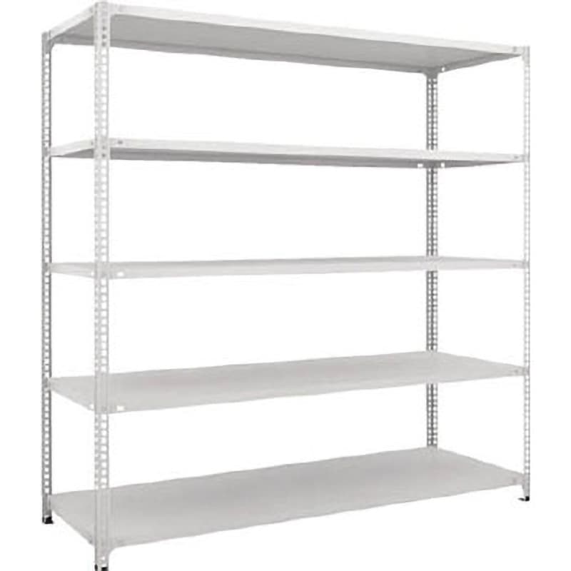 SBL-6665-W セミボルトレス軽量棚(100kgタイプ、高さ1800mm) TRUSCO ホワイト色 スチール 奥行612mm  SBL-6665-W