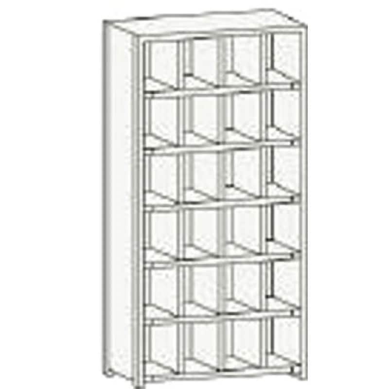 KA-4060 区分棚KA型(ボルト式、コボレ止め付・100kgタイプ・間口875mm) TRUSCO 4列・6段タイプ 高さ1802mm  KA-4060