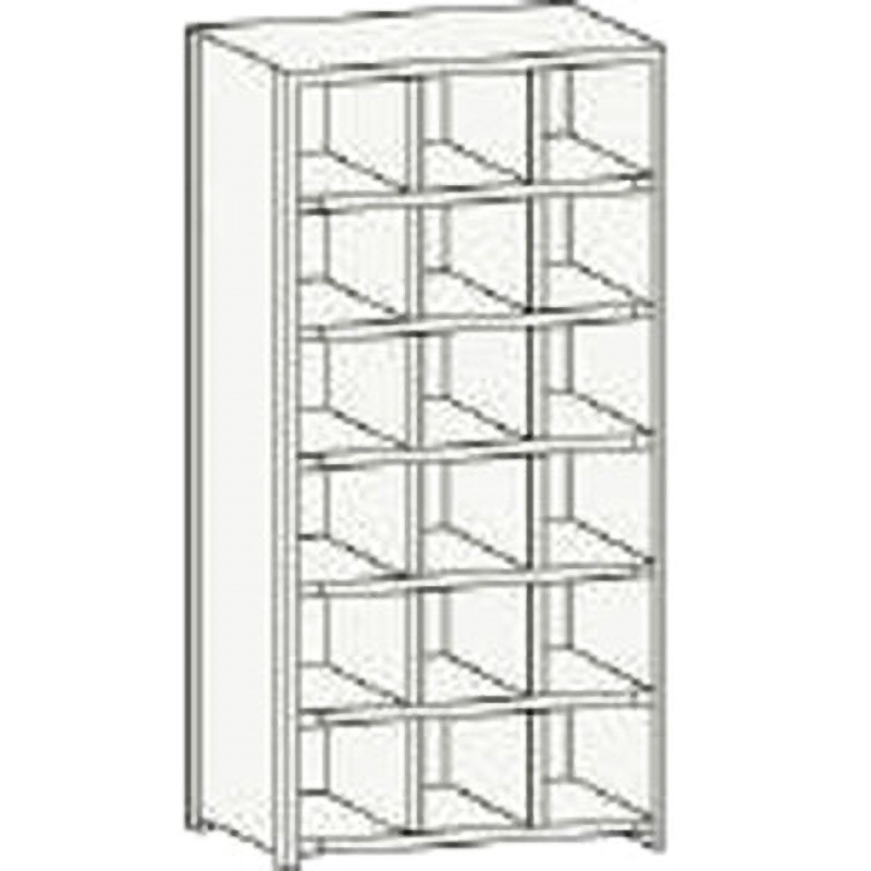 KB-3060 区分棚KB型(ボルト式、コボレ止め付・100kgタイプ・間口875mm) TRUSCO 3列・6段タイプ 高さ1802mm