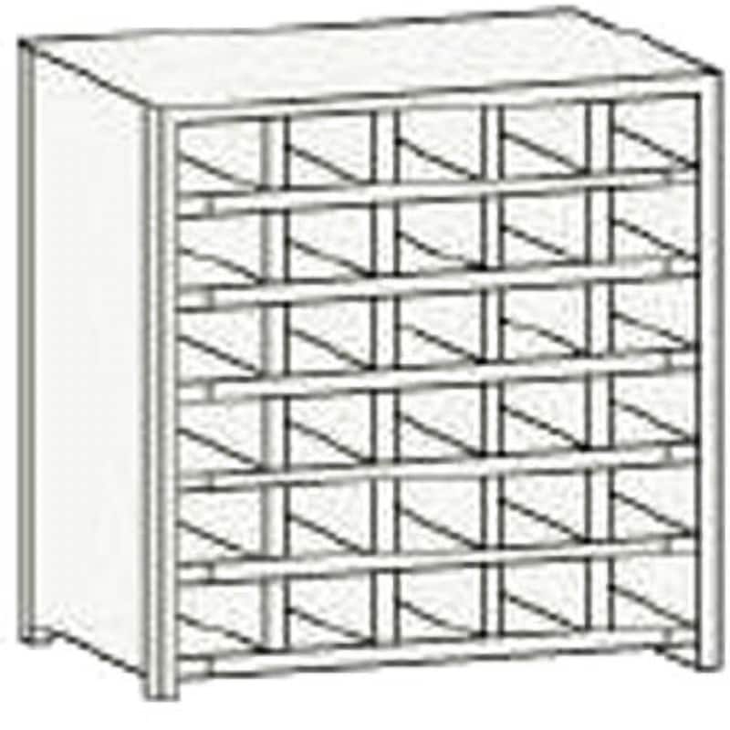 ＴＲＵＳＣＯ　スチール製区分棚　ＫＣ型　コボレ止めなし　８８９Ｘ２６４ＸＨ１８０２　４列５段　　KC-4050　504-1449 トラスコ TRUSCO KC型区分棚コボレ止めなし 889×264×H1802 4列7段 KC