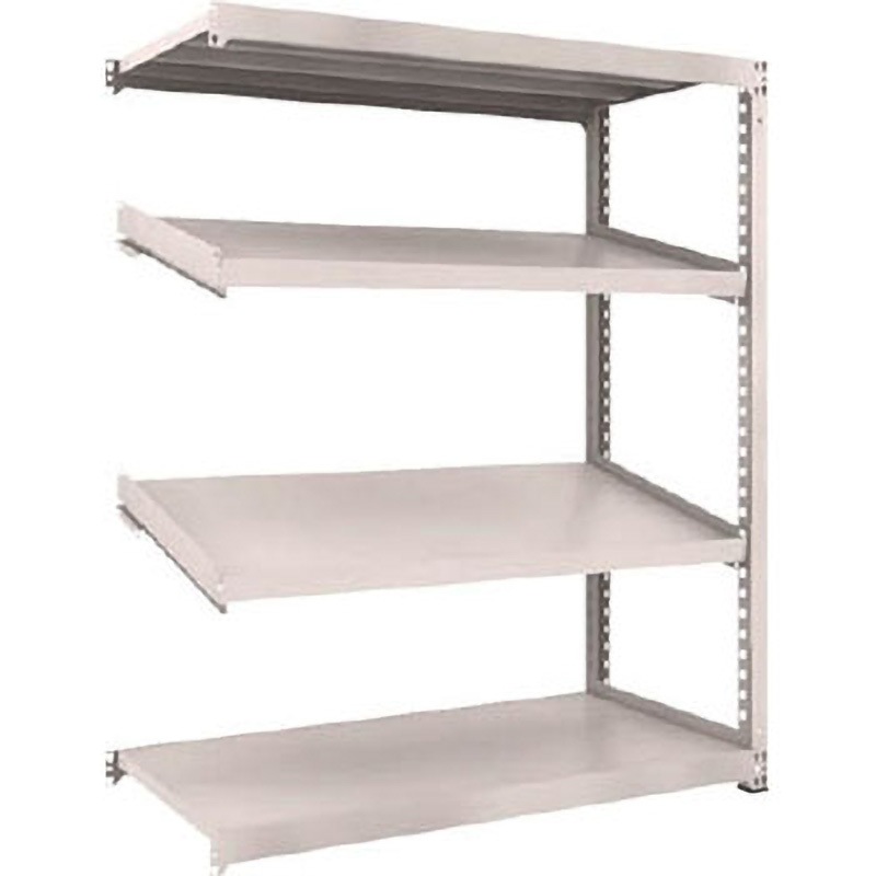 M3-6574K2B 中量ボルトレス棚M3型(300kgタイプ、高さ1800mm、4段うち傾斜2段、前あたり付) TRUSCO スチール グレー色 間口1500mm奥行731mm  M3-6574K2B