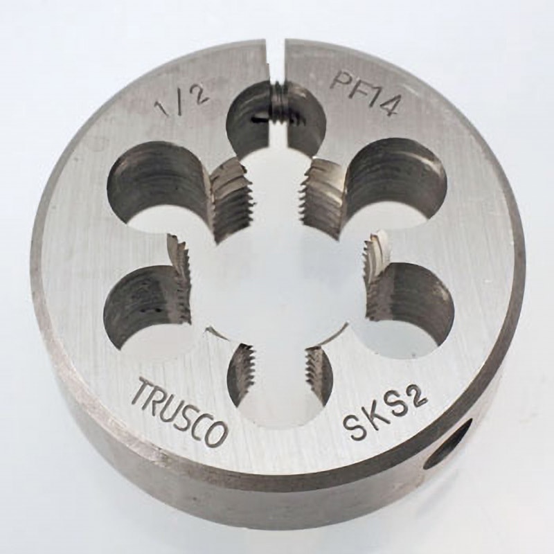TKD-50PF1/2-14 管用アジャスタブル丸ダイス 平行(PFねじ) TRUSCO 合金工具鋼製 外径50mm