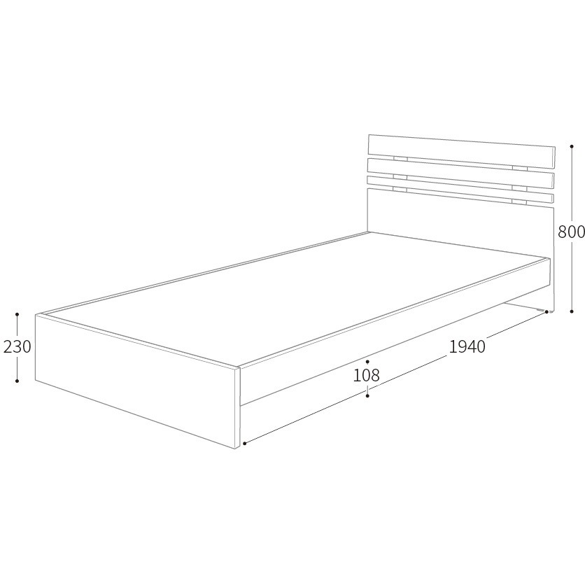 SH-24-0211-NA ビンズⅡ シングルベッド ベッドフレーム ホームテイスト 寸法98×203×80cm  SH-24-0211-NA