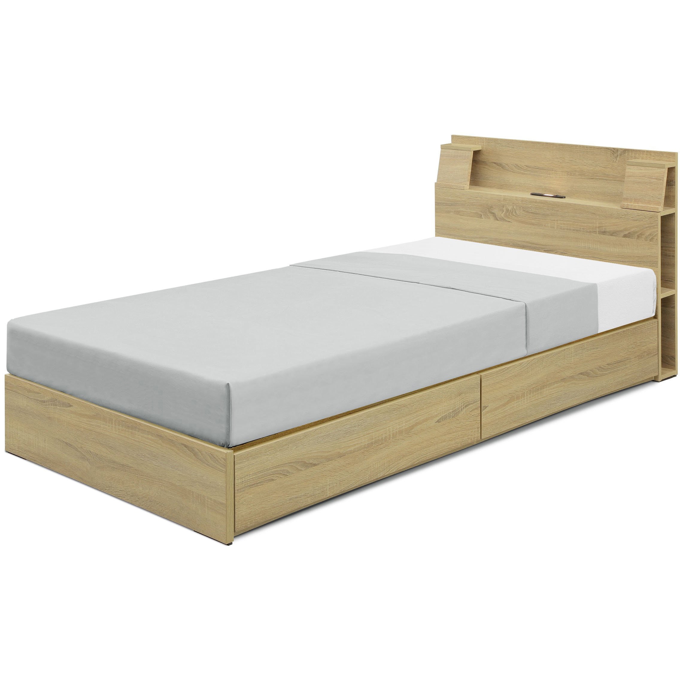 SH-24-0213-NA ソノ 引き出し収納付き シングルベッド ベッドフレーム ホームテイスト 寸法98×2085×80cm  SH-24-0213-NA 28,386円