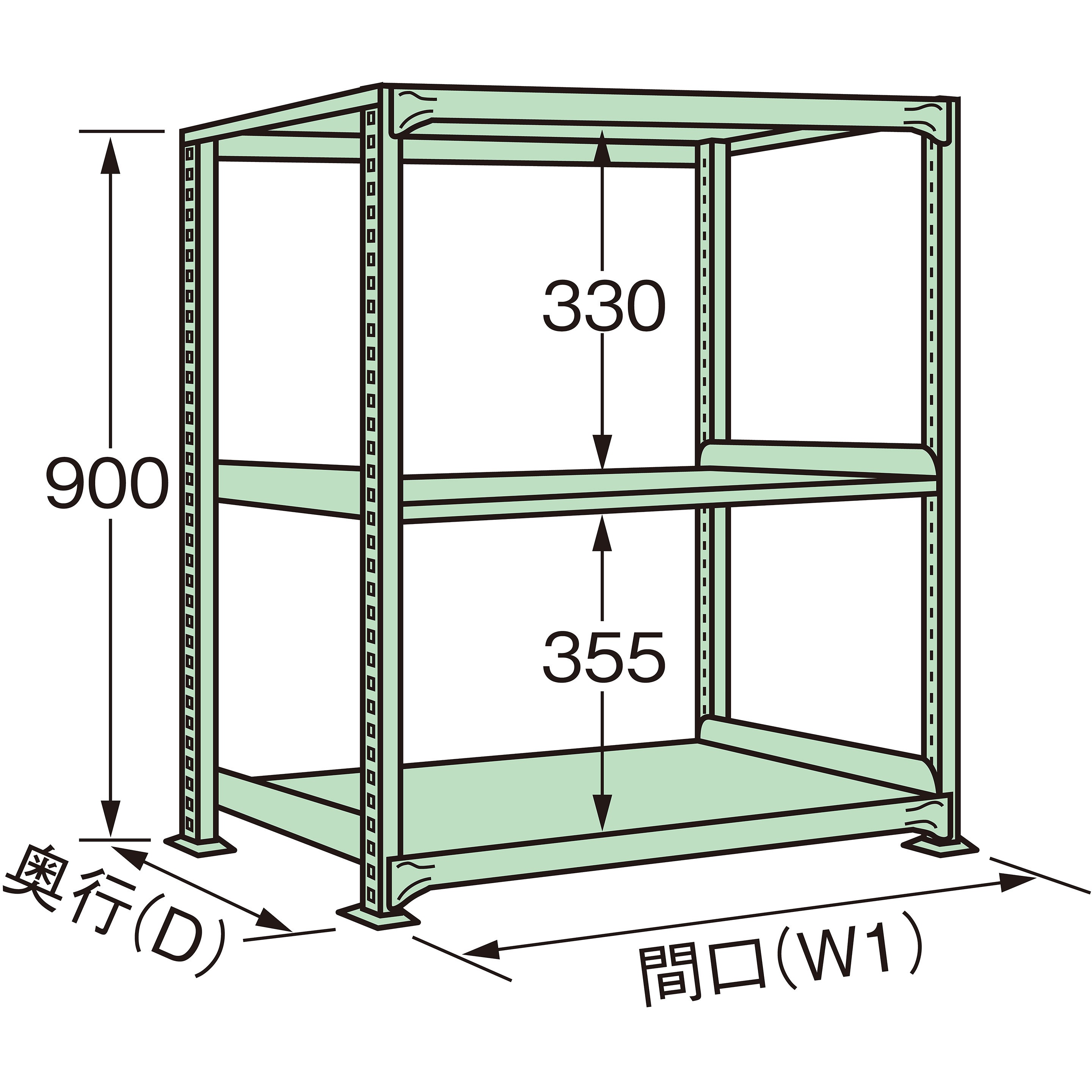 CW-7723 中量棚CW型 サカエ アイボリー色 単体タイプ 荷重2000kg