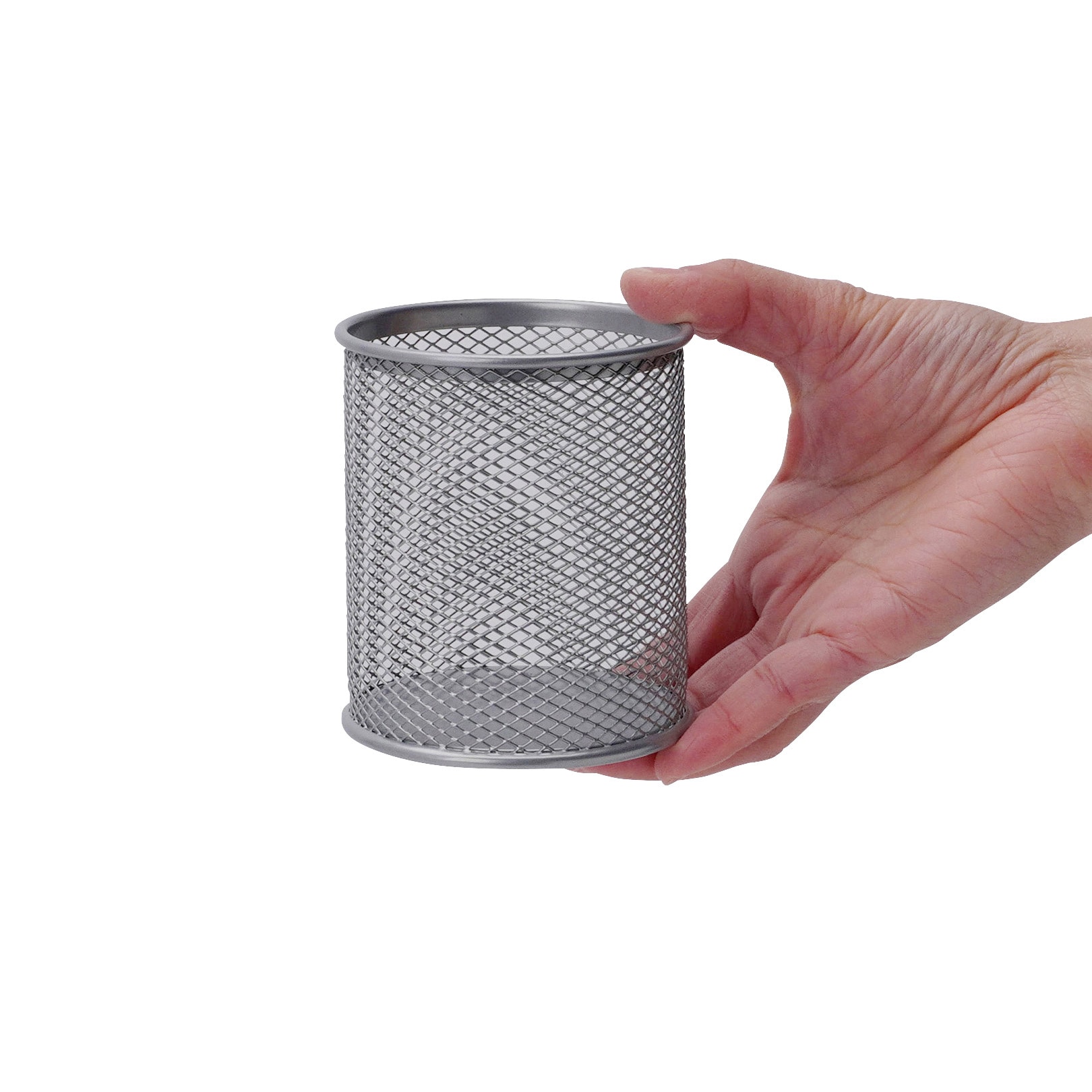 日本ハンドメイド 銀 シルバー ペンとペン立て 小物入れ 灰皿 ペンスタンド 丸型 モノタロウ シルバー色 - 【通販モノタロウ】