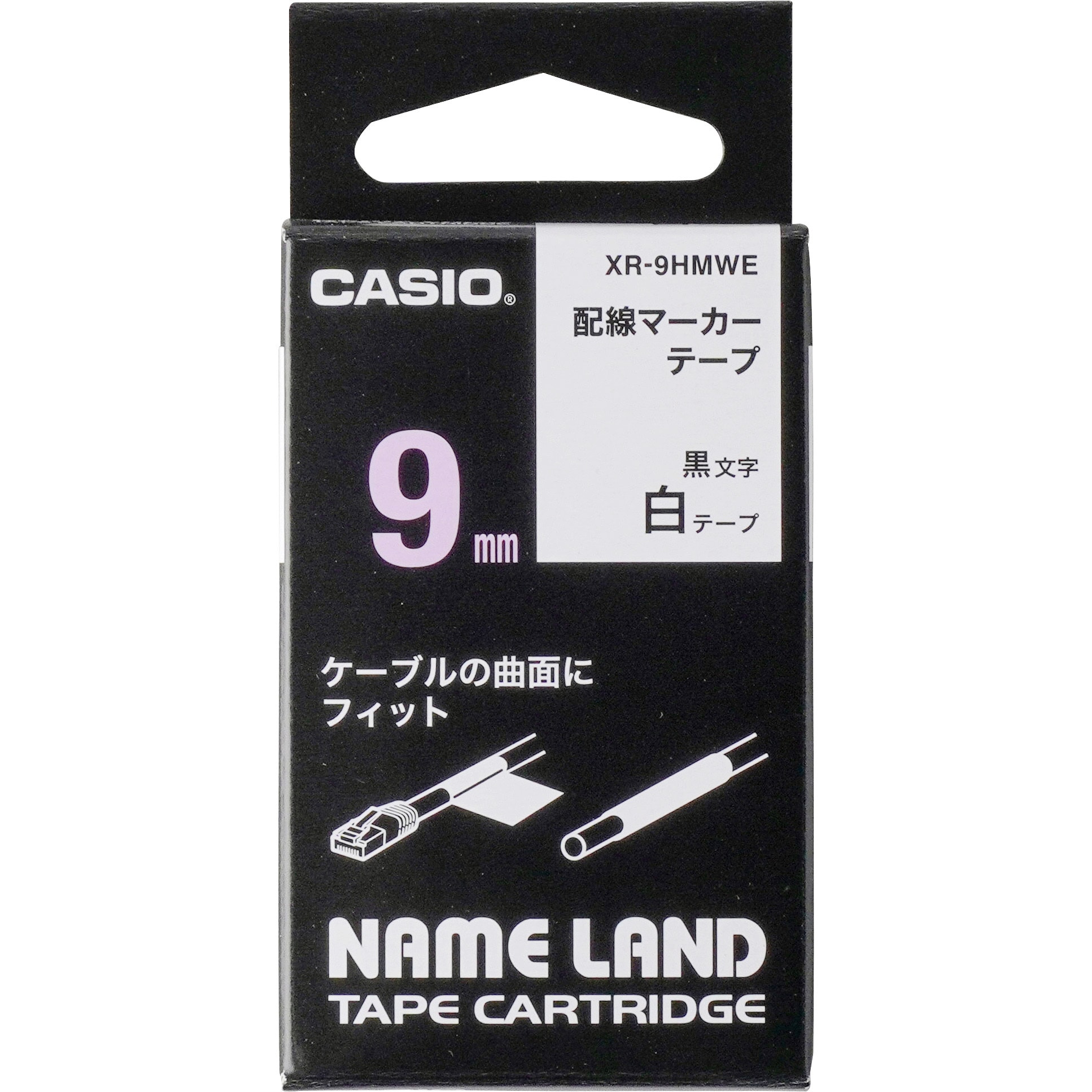 カシオ　ネームランドテープカートリッジ　白テープ赤文字　9mm幅