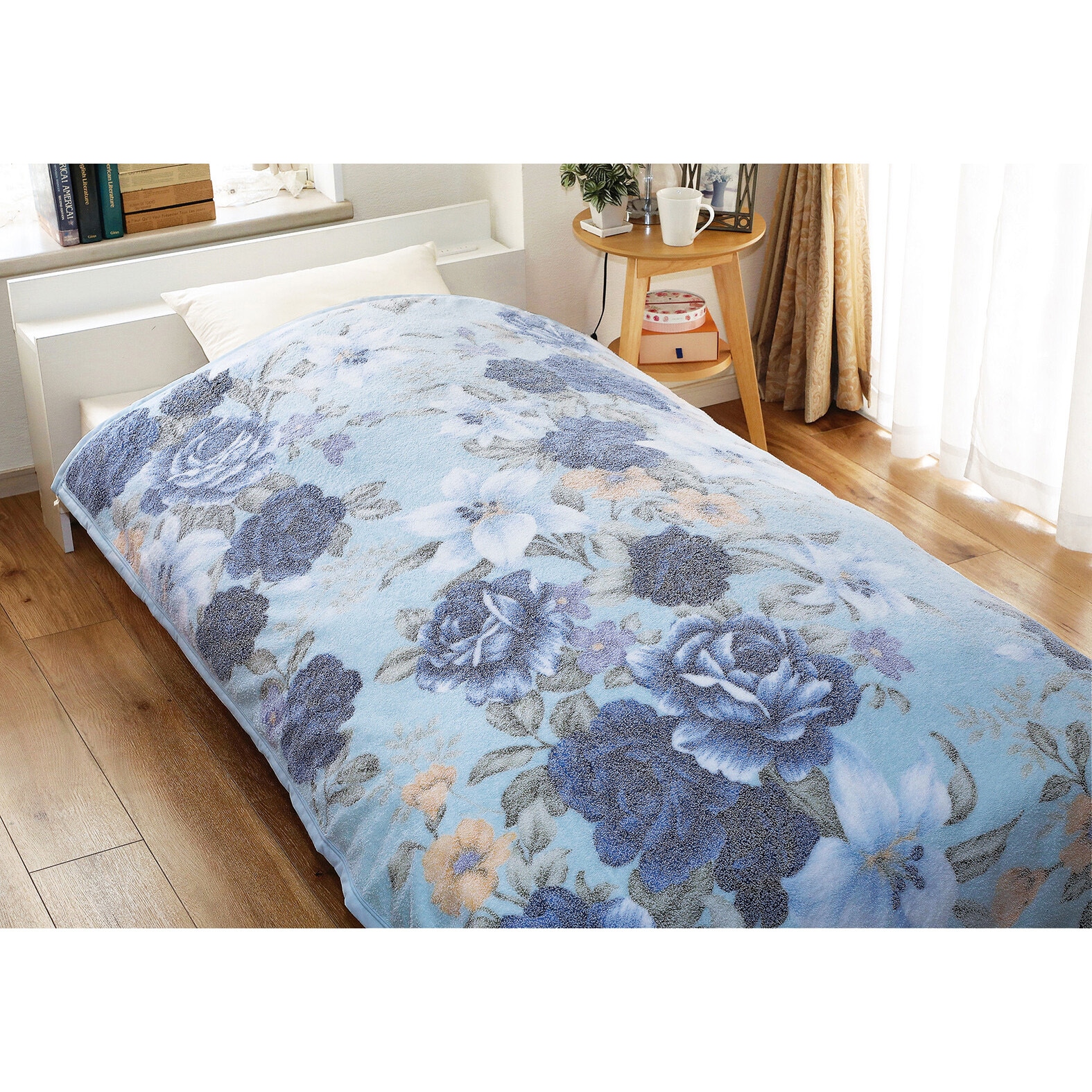 エトロ ETRO 花柄 タオルケット ブルー タオルケット ケット タオル 花柄 綿100％ 泉大津産マイヤー
