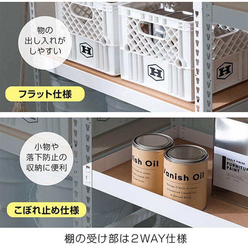 MK-855NWH メタル&ウッドラック ドリームウェア 棚段数5 - 【通販
