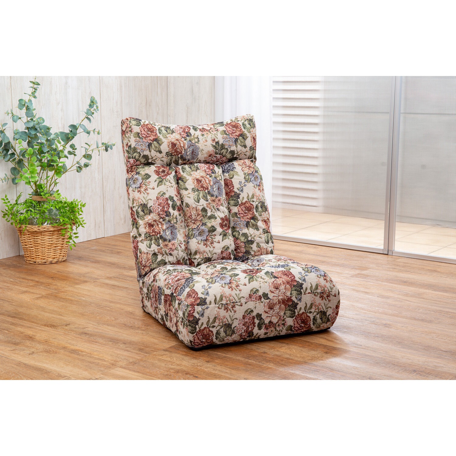 0437720 ボリュームコイルスプリング座椅子 ファミリー・ライフ ゴブラン色